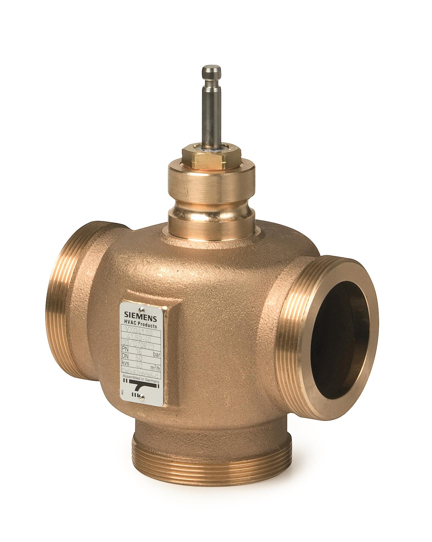 VXG41 3-port seat valves PN16 with externally threaded connections