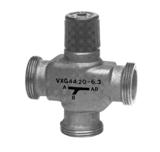 VXG44 3-port seat valves PN16 with externally threaded connections