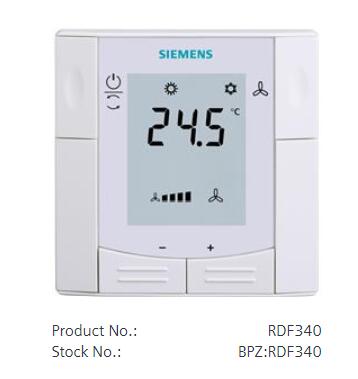 RDF340 Flush-mount room thermostat for rectangular conduit box, for 2-/4-pipe fan coils