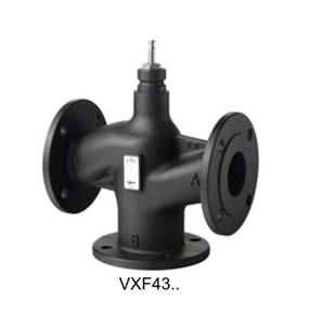 VXF43 3-port seat valves PN16 with flanged connections